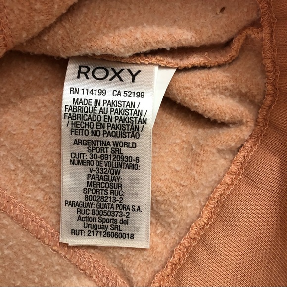 Roxy Snowboards Peach Pink Pocket Front Snap Button Up Hooded Jacket Womens XS. - Picture 6 of 7
